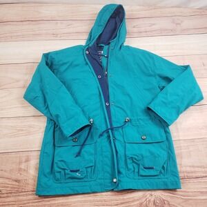 VINTAGE Pacific Trail‎ Jacket Mens Small Blue Outdoor Parka Coat Pockets Hooded